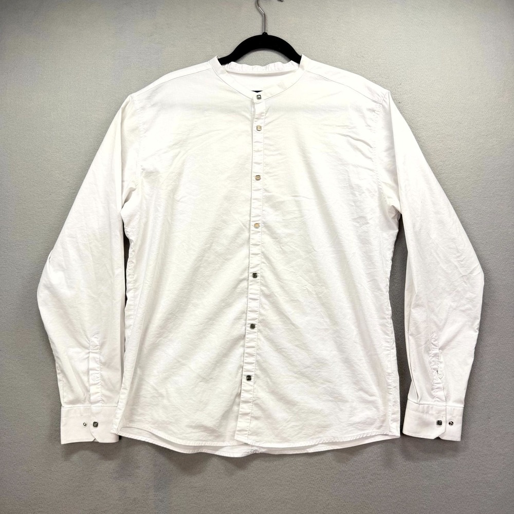 Blackstone Shirt‎ Mens 4XL White Classic Fit Long Sleeve Pearl Snap Button Up